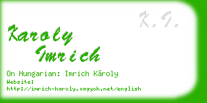 karoly imrich business card